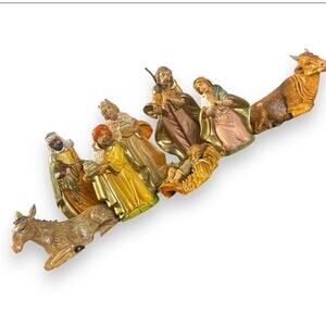 Vntg 8 Pc Euromarchi Nativity
Set Figurines Made in Italy Italy PVC Christmas